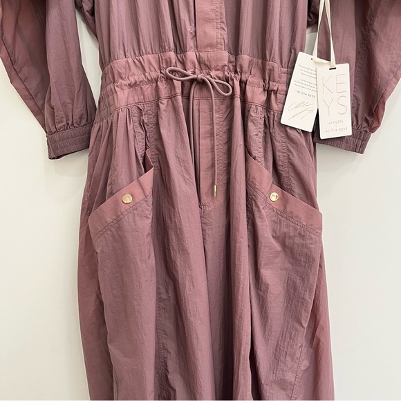 Athleta x Alicia Keys Utility Jumpsuit // Smoked Almond Brown Purple Size 22 - Picture 8 of 16